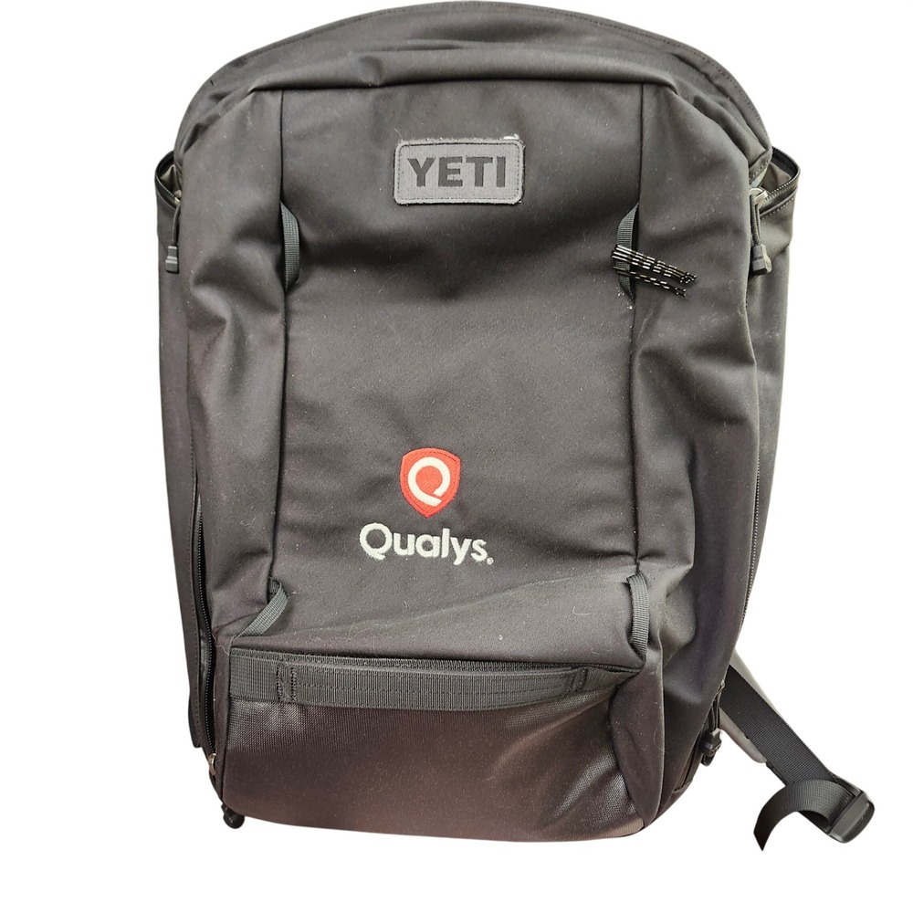 YETI Crossroads 22L Backpack Black Qualys Logo Laptop Bag Travel Carry-on Hiking